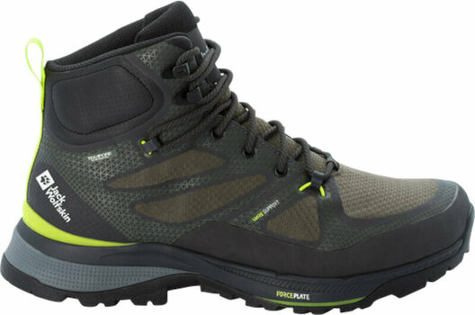 Mens Outdoor Shoes Jack Wolfskin Force Striker Texapore Mid M Lime/Dark Green 42 Mens Outdoor Shoes - 2