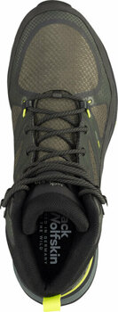 Mens Outdoor Shoes Jack Wolfskin Force Striker Texapore Mid M Lime/Dark Green 42 Mens Outdoor Shoes - 5