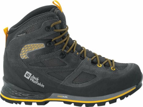 Mens Outdoor Shoes Jack Wolfskin Force Crest Texapore Mid M Black/Burly Yellow XT 41 Mens Outdoor Shoes - 2