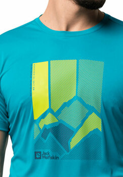 T-shirt outdoor Jack Wolfskin Peak Graphic T M Everest Blue S T-shirt - 4