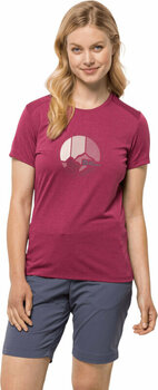 Outdoorové tričko Jack Wolfskin Crosstrail Graphic T W Sangria Red S Outdoorové tričko - 2