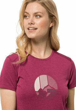 T-shirt de exterior Jack Wolfskin Crosstrail Graphic T W Sangria Red One Size T-shirt de exterior - 4