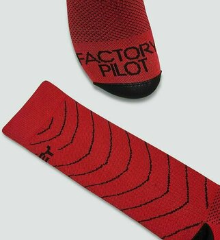 Cyklo ponožky Oakley Factory Pilot MTB Crew Sock Red Line M Cyklo ponožky - 4
