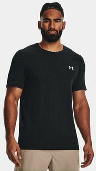 Fitness T-Shirt Under Armour Men's UA Seamless Grid Short Sleeve Black/Mod Gray S Fitness T-Shirt - 3