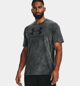 Fitness T-Shirt Under Armour Men's UA Wash Tonal Sportstyle Short Sleeve Black Medium Heather/Black M Fitness T-Shirt - 3