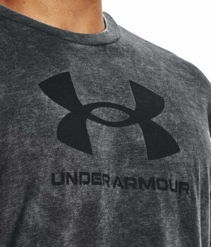 Fitness póló Under Armour Men's UA Wash Tonal Sportstyle Short Sleeve Black Medium Heather/Black M Fitness póló - 5