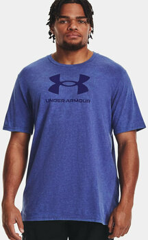 Fitness shirt Under Armour Men's UA Wash Tonal Sportstyle Short Sleeve Sonar Blue Medium Heather/Sonar Blue S Fitness shirt - 3