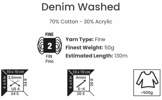 Filati per maglieria Yarn Art Denim Washed 925 Dark Blue Filati per maglieria - 4