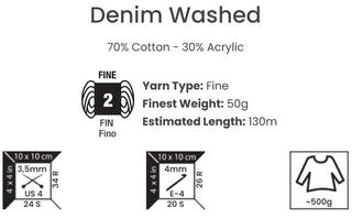Pletilna preja Yarn Art Denim Washed 900 White Pletilna preja - 3