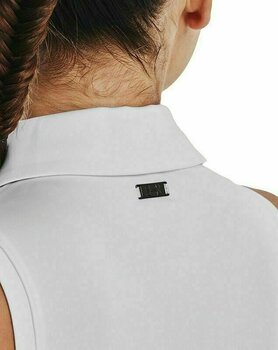 Chemise polo Under Armour Women's UA Zinger Sleeveless Polo White/Halo Gray/Metallic Silver S - 6