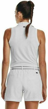 Chemise polo Under Armour Women's UA Zinger Sleeveless Polo White/Halo Gray/Metallic Silver XS - 4