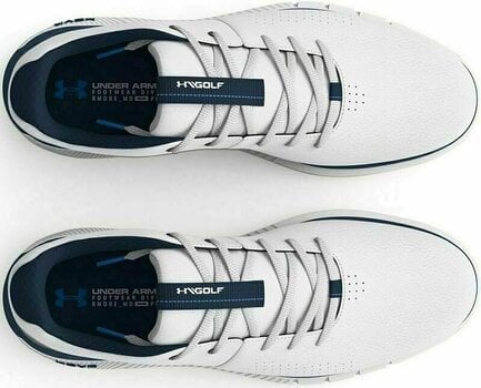 Moški čevlji za golf Under Armour Men's UA HOVR Fade 2 Spikeless Golf Shoes White/Academy 44,5 - 5