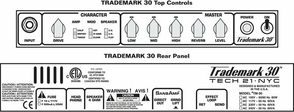 Amplificador combo de modelação Tech 21 Trademark-30 - 2