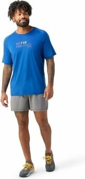 Outdoor T-Shirt Smartwool Men's Active Ultralite Graphic Short Sleeve Tee Blueberry Hill 2XL T-Shirt - 2