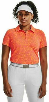 Polo Shirt Under Armour Women's UA Zinger Printed Pink Shock/Orange Blast/Metallic Silver L Polo Shirt - 3