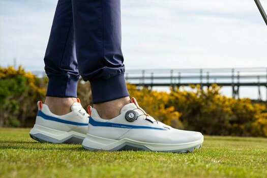 Chaussures de golf pour hommes Ecco Biom G5 BOA Mens Golf Shoes White/Regatta 40 - 10
