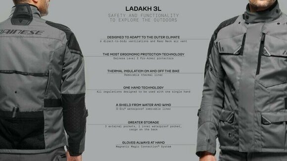 Текстилно яке Dainese Ladakh 3L D-Dry Jacket Iron Gate/Black 44 Текстилно яке - 25