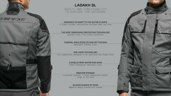 Textiljacke Dainese Ladakh 3L D-Dry Jacket Iron Gate/Black 48 Textiljacke - 25