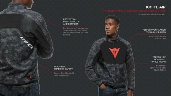 Tekstilna jakna Dainese Ignite Air Tex Jacket Black/Black/Gray Reflex 50 Tekstilna jakna - 19