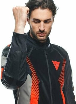 Textiljacka Dainese Super Rider 2 Absoluteshell™ Jacket Black/Dark Full Gray/Fluo Red 56 Textiljacka - 8