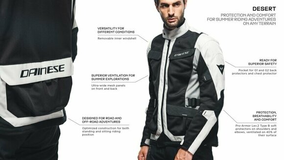 Kurtka tekstylna Dainese Desert Tex Jacket Peyote/Black/Steeple Gray 48 Kurtka tekstylna - 19