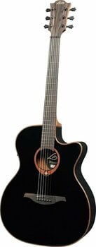 Jumbo elektro-akoestische gitaar LAG Tramontane T100ACE Black - 2