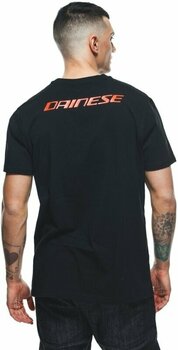 T-paita Dainese T-Shirt Logo Black/Fluo Red S T-paita - 5