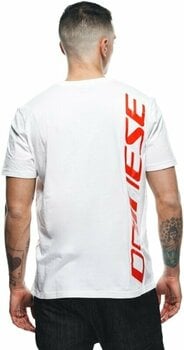 Tee Shirt Dainese T-Shirt Big Logo White/Fluo Red M Tee Shirt (Endommagé) - 8