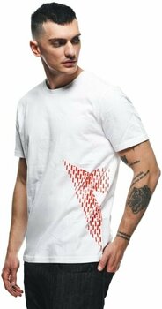 T-Shirt Dainese T-Shirt Big Logo White/Fluo Red L T-Shirt - 4