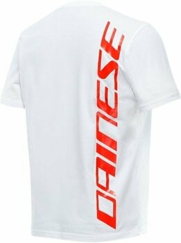 T-Shirt Dainese T-Shirt Big Logo White/Fluo Red 3XL T-Shirt - 2