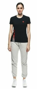 T-paita Dainese T-Shirt Logo Lady Black/Fluo Red XL T-paita - 3