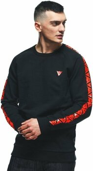 Felpa Dainese Sweater Stripes Black/Fluo Red S Felpa - 5