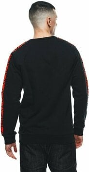 Felpa Dainese Sweater Stripes Black/Fluo Red S Felpa - 7