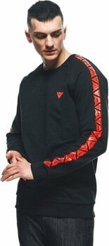 Hættetrøje Dainese Sweater Stripes Black/Fluo Red M Hættetrøje - 6