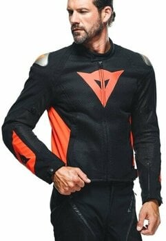 Tekstilna jakna Dainese Energyca Air Tex Jacket Black/Fluo Red 46 Tekstilna jakna - 3
