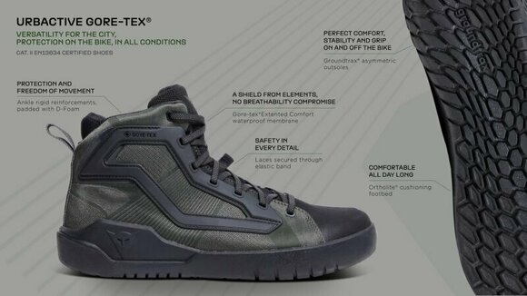 Topánky Dainese Urbactive Gore-Tex Shoes Black/Black 47 Topánky - 14