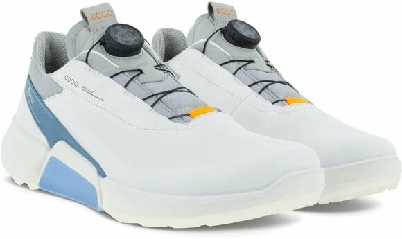 Мъжки голф обувки Ecco Biom H4 BOA Mens Golf Shoes White/Retro Blue 41 - 5