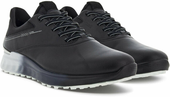 Chaussures de golf pour hommes Ecco S-Three Mens Golf Shoes Black/Concrete/Black 42 - 6