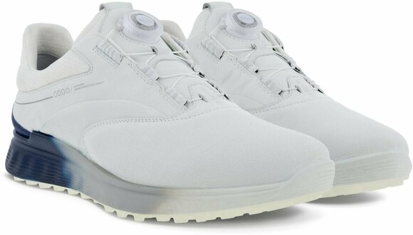 Męskie buty golfowe Ecco S-Three BOA Mens Golf Shoes White/Blue Dephts/White 43 - 6