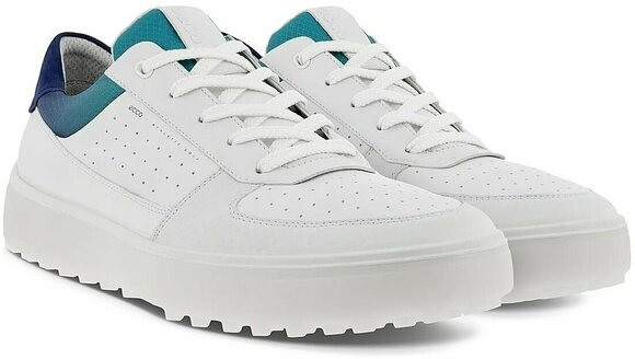 Men's golf shoes Ecco Tray Mens Golf Shoes White/Blue Depths/Caribbean 42 - 6