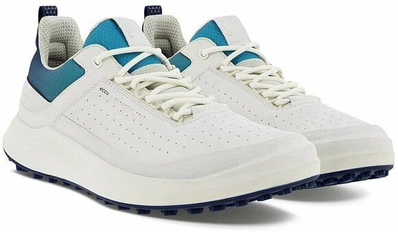 Calçado de golfe para homem Ecco Core Mens Golf Shoes White/Blue Depths/Caribbean 40 - 6