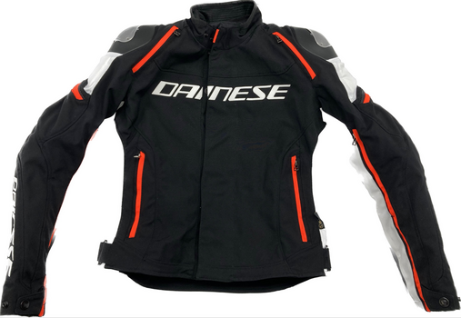 Tekstilna jakna Dainese Racing 3 D-Dry Black/White/Fluo Red 48 Tekstilna jakna (Rabljeno) - 2