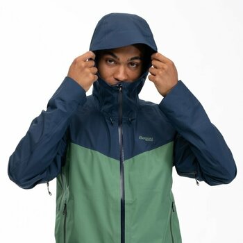 Outdoor Jacket Bergans Skar Light 3L Shell Jacket Men Dark Jade Green/Navy Blue XL Outdoor Jacket - 6