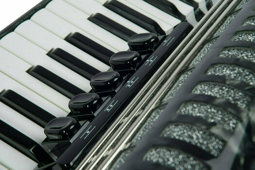 Piano accordion
 Weltmeister Kristall 30/60/III/5 Blue Piano accordion
 - 3