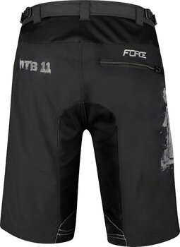 Ciclismo corto y pantalones Force MTB-11 Shorts Removable Pad Black M Ciclismo corto y pantalones - 2