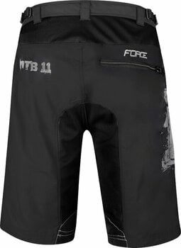Ciclismo corto y pantalones Force MTB-11 Shorts Removable Pad Black XS Ciclismo corto y pantalones - 2