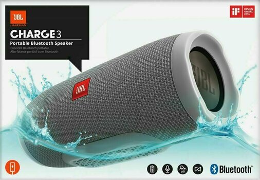 portable Speaker JBL Charge 3 Gray - 4