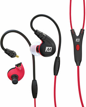 Слушалки за в ушите MEE audio M7P Secure-Fit Sports In-Ear Headphones with Mic Red - 2