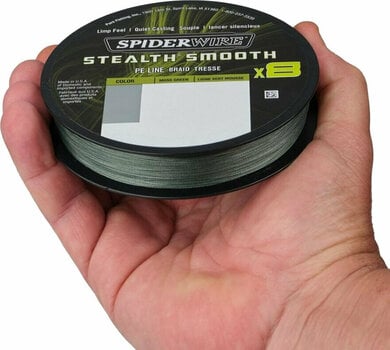 SpiderWire Stealth® Smooth8 x8 PE Braid Moss Green 0,09 mm 7,5 kg-16 lbs  150 m - Muziker