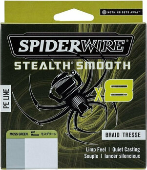 Vlasec, šňůra SpiderWire Stealth® Smooth8 x8 PE Braid Moss Green 0,09 mm 7,5 kg-16 lbs 150 m - 3